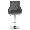 Meridian Furniture Claude Velvet Adjustable Stool, Gray, Chrome Base