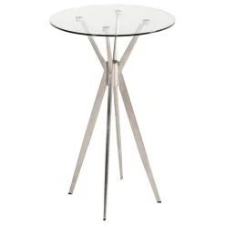 Vig Furniture Inc. Modrest Kaitlyn - Modern Stainless Steel & Glass Bar Table