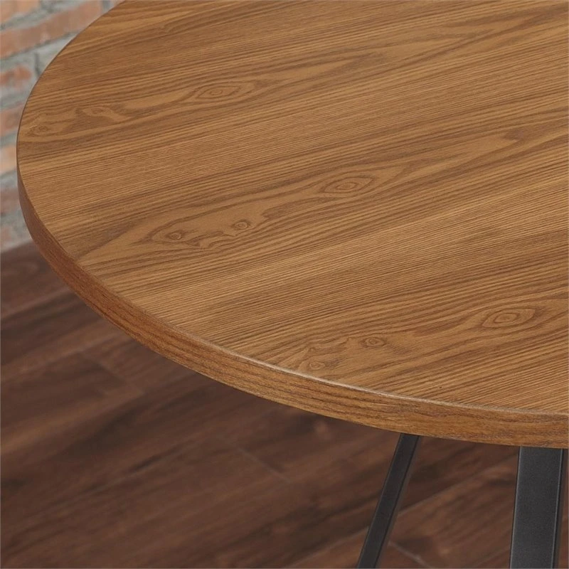 American Woodcrafters Stockton 42-Inch High Pub Table With Gray Metal Base 3 American Woodcrafters Stockton 42-Inch High Pub Table With Gray Metal Base - Image 3