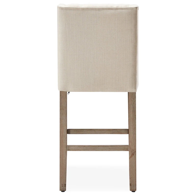 BELLEZE 40" Tufted Wingback Fabric Upholstered Barstool Dining Chair Set Of 2,N 5 BELLEZE 40" Tufted Wingback Fabric Upholstered Barstool Dining Chair Set Of 2,N - Image 5