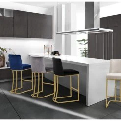 Meridian Furniture Heidi Velvet Counter Stool, Cream -CHAMPRO shop d0a10af402741490 4967 w800 h800 b0 p0