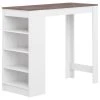 Symbiosis Aravis Dining Bar Table, White, Concrete