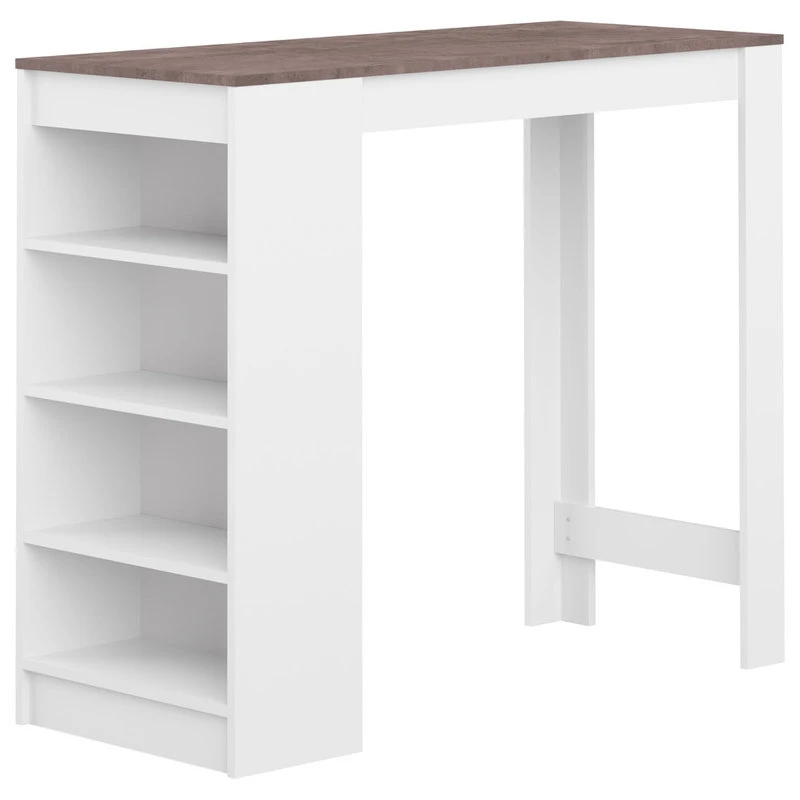 Symbiosis Aravis Dining Bar Table, White, Concrete 1 Symbiosis Aravis Dining Bar Table, White, Concrete