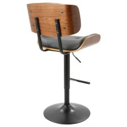 LumiSource Lombardi Adjustable Barstool, Walnut And Black -CHAMPRO shop d1c1fa4a097d3613 1453 w800 h800 b1 p0