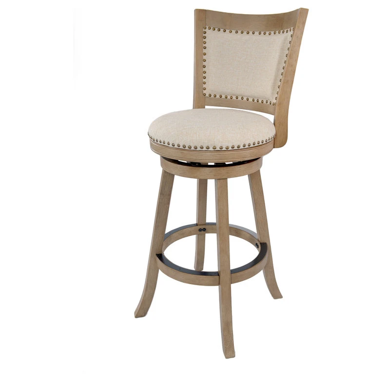Boraam Industries, Inc. Melrose Swivel Stool, Driftwood Wire-Brush & Ivory, Bar Height 1 Boraam Industries, Inc. Melrose Swivel Stool, Driftwood Wire-Brush & Ivory, Bar Height