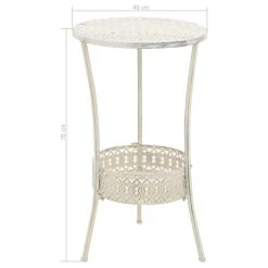 Vida XL International B.V. VidaXL Bistro Table Vintage Style Round Metal 15.7" White Pub End Side Table -CHAMPRO shop d2117d520ec74a80 1805 w800 h800 b1 p0