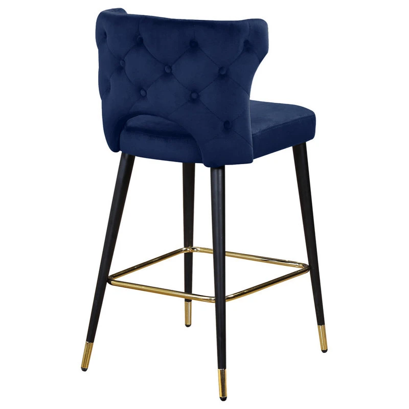 Meridian Furniture Kelly Velvet Stool, Set Of 2, Navy 2 Meridian Furniture Kelly Velvet Stool, Set Of 2, Navy - Image 2