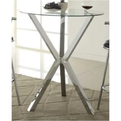 Coaster Home Furnishings Coaster Contemporary Glass Top Pub Table In Chrome -CHAMPRO shop d2911d3b0863feb6 8640 w800 h800 b0 p0