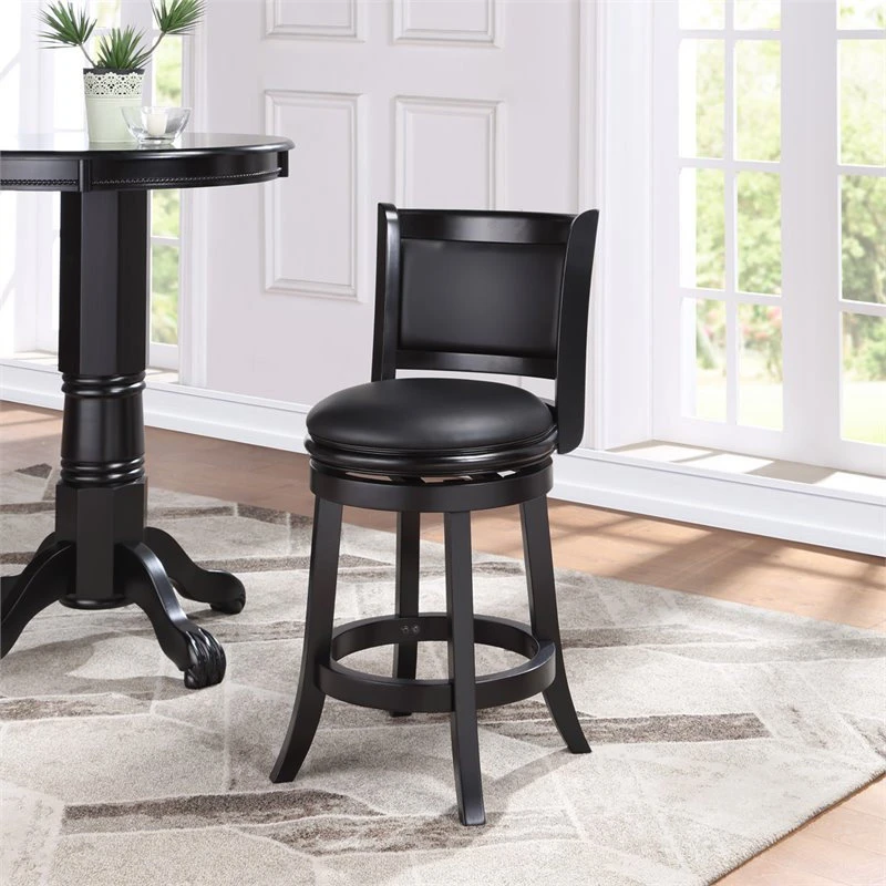 Boraam Industries, Inc. Boraam Augusta 24" Swivel Counter Stool In Black 3 Boraam Industries, Inc. Boraam Augusta 24" Swivel Counter Stool In Black - Image 3
