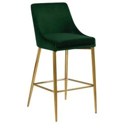 Meridian Furniture Karina Velvet Stool, Set Of 2, Green, Gold Base -CHAMPRO shop d5615d080274123f 8238 w800 h800 b1 p0