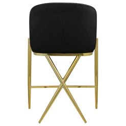 Meridian Furniture Xavier Velvet Upholstered Counter Height Stool, Black, Gold Finish -CHAMPRO shop d5d1f1ac02741313 4615 w800 h800 b1 p0
