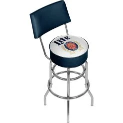 Trademark Gameroom Miller Lite Swivel Bar Stool With Back, Retro