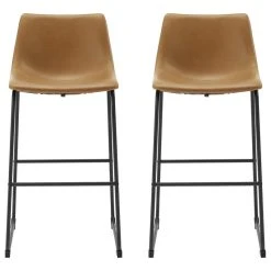 Walker Edison 30" Industrial Faux Leather Barstools, Set Of 2 - Whiskey Brown 19 Walker Edison 30" Industrial Faux Leather Barstools, Set Of 2 - Whiskey Brown -CHAMPRO shop d7e1b9df01c0759d 9955 w800 h800 b1 p0