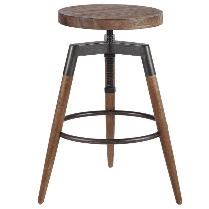 Olliix INK+IVY Frazier Adjustable Height Round Wood Counter Stool Bar Stool 3 Olliix INK+IVY Frazier Adjustable Height Round Wood Counter Stool Bar Stool - Image 3