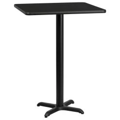 Flash Furniture Flash 24'' Square Laminate Table Top/22'' X 22'' Bar Table Base, Black
