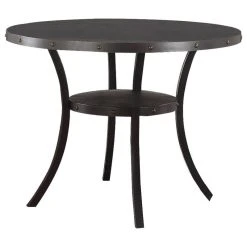 Best Master Furniture Best Master Darlington Solid Wood Round Counter Height Table In Antique Black