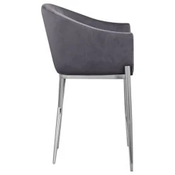 Meridian Furniture Xavier Velvet Upholstered Counter Height Stool, Gray, Chrome Finish -CHAMPRO shop dac19f17027419e8 6246 w800 h800 b1 p0