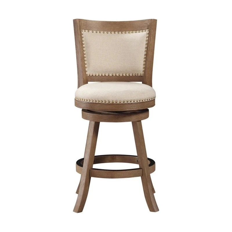 Boraam Industries, Inc. Melrose Swivel Stool, Driftwood Wire-Brush & Ivory, Counter Height 2 Boraam Industries, Inc. Melrose Swivel Stool, Driftwood Wire-Brush & Ivory, Counter Height - Image 2