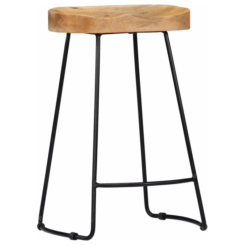 Vida XL International B.V. VidaXL 2x Solid Mango Wood Gavin Bar Stools Dining Chairs Set Bistro Furniture 2 Vida XL International B.V. VidaXL 2x Solid Mango Wood Gavin Bar Stools Dining Chairs Set Bistro Furniture - Image 2
