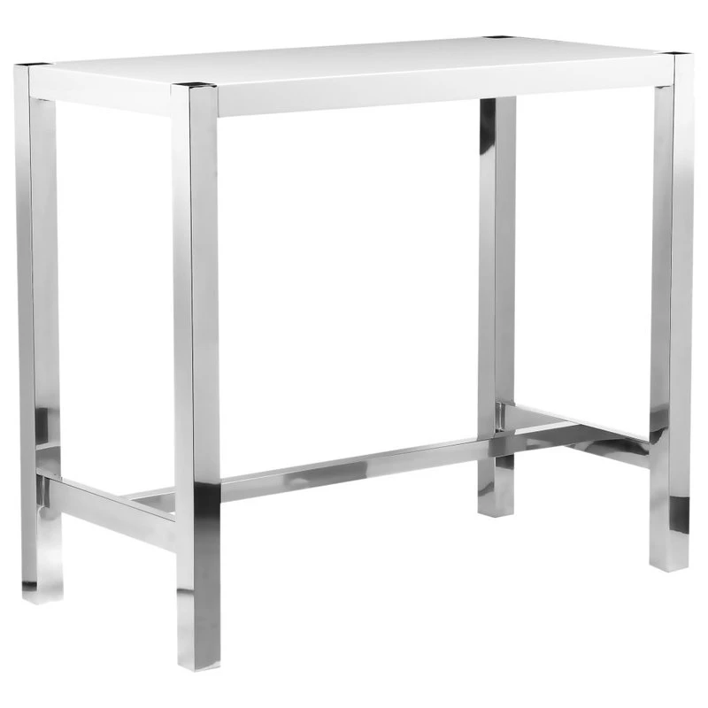 Moe's Home Collection 47" Modern High Gloss White Pub Bar Table For Small Spaces 2 Moe's Home Collection 47" Modern High Gloss White Pub Bar Table For Small Spaces - Image 2