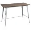Lumisource Oregon Industrial Counter Table, Vintage White/Espresso