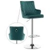 Duhome Inc 1 X Diamond Stitched Height Adjustable Velvet Bar Stool, Atrovirens