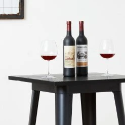 Glitzhome 41.50"H Black Steel Bar Table With Solid Elm Wood Top -CHAMPRO shop dee18ce1010b8b5d 0224 w800 h800 b0 p0