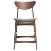 GDFStudio GDF Studio Molle Mid-Century Design Counter Stools, Gray/Walnut, Set Of 2