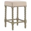 Carolina Classics Thomasville Rta Stool 24", Weathered Gray And Linen