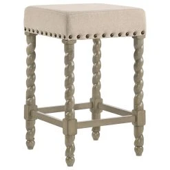 Carolina Classics Thomasville Rta Stool 24", Weathered Gray And Linen