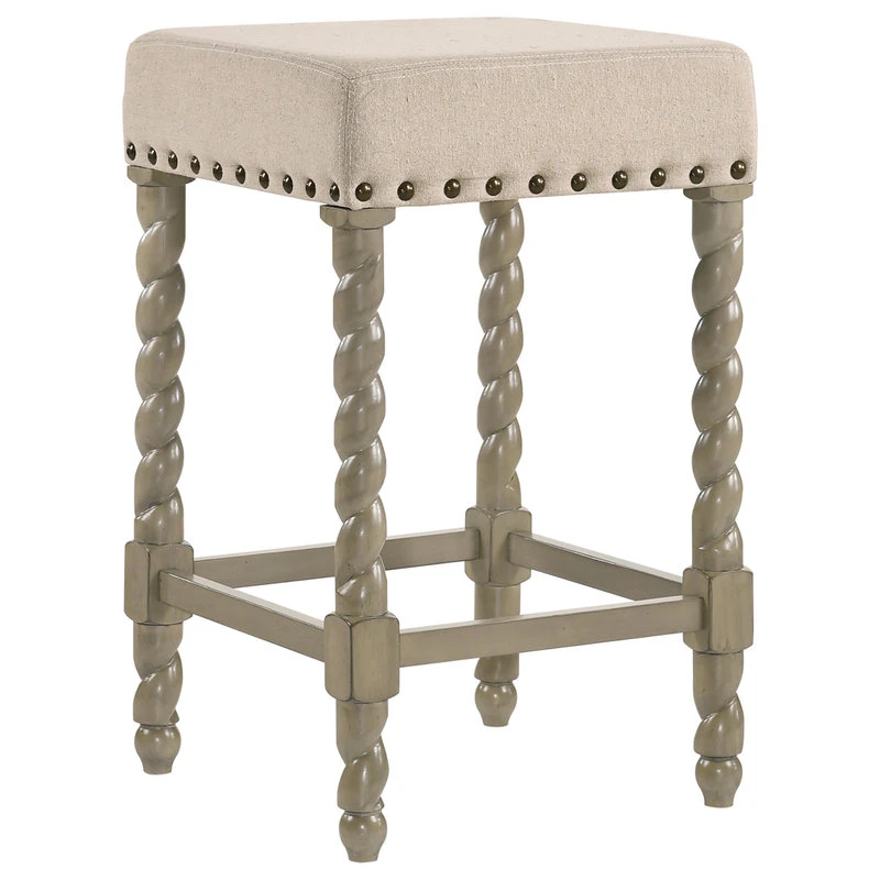 Carolina Classics Thomasville Rta Stool 24", Weathered Gray And Linen 1 Carolina Classics Thomasville Rta Stool 24", Weathered Gray And Linen