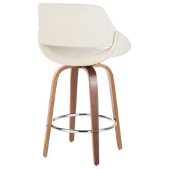 Lumisource Fabrico Mid-Century Modern Counter Stool, Walnut And Cream Fabric, Set Of 2 -CHAMPRO shop e2e1e6230cf14e36 2182 w800 h800 b1 p0