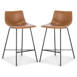 Poly & Bark Poly And Bark Paxton 24" Counter Stool, Set Of 2, Tan