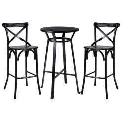 Glitzhome 3 Piece Pub Table And Bar Chair Set