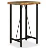 Vida XL International B.V. VidaXL Bar Table Polished 23.6" Steel Solid Reclaimed Wood Bistro Pub Dining