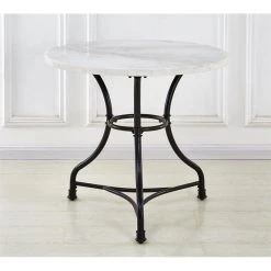 Steve Silver Claire Round White Marble Top Cafe Table -CHAMPRO shop e6a173d700961978 3676 w800 h800 b0 p0