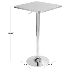 Lumisource Bistro Contemporary Adjustable Square Bar Table, Silver -CHAMPRO shop e6e14e3f02952554 3627 w800 h800 b1 p0