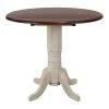 Sunset Trading Andrew 42" Round Extending Dropleaf Pub Table White/Chestnut Wood