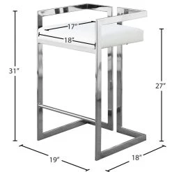Meridian Furniture Ezra Counter Stool, Set Of 2, White Faux Leather, Chrome Base 15 Meridian Furniture Ezra Counter Stool, Set Of 2, White Faux Leather, Chrome Base -CHAMPRO shop e7517749027412be 4379 w800 h800 b1 p0