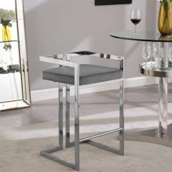 Meridian Furniture Ezra Counter Stool, Set Of 2, Gray Velvet, Chrome Base 10 Meridian Furniture Ezra Counter Stool, Set Of 2, Gray Velvet, Chrome Base -CHAMPRO shop e7a1e53d0dd7070c 8871 w800 h800 b0 p0