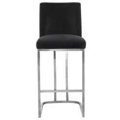 Meridian Furniture Heidi Velvet Stool, Black -CHAMPRO shop e871e7b40274146e 4998 w800 h800 b1 p0