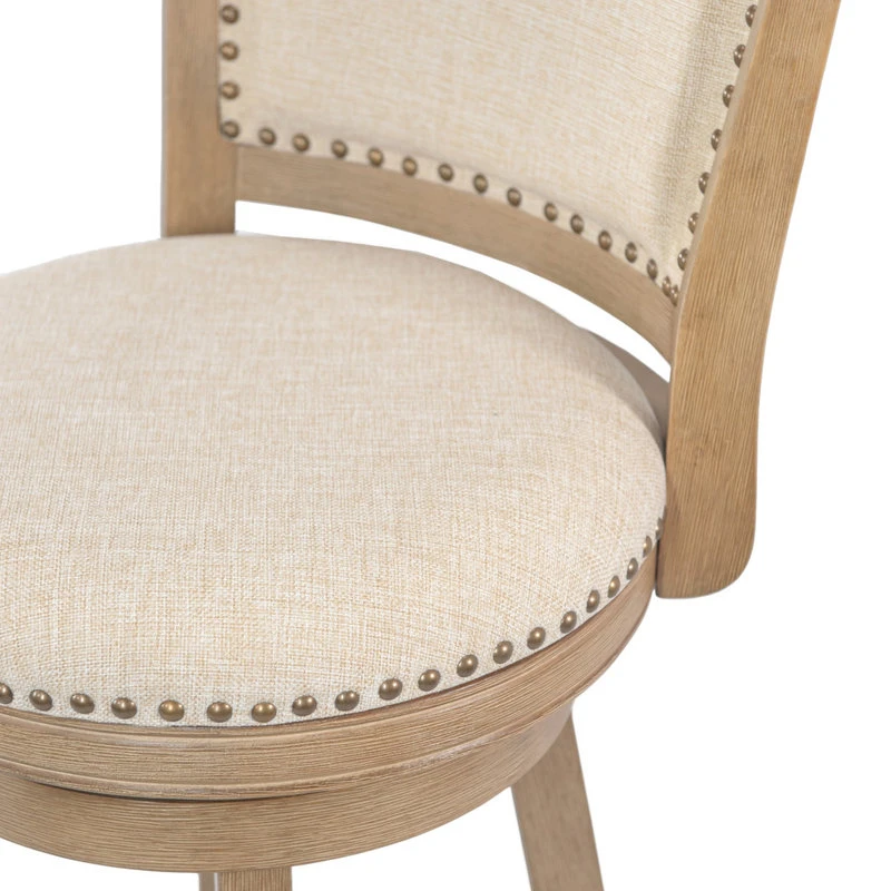 Boraam Industries, Inc. Melrose Swivel Stool, Driftwood Wire-Brush & Ivory, Bar Height 3 Boraam Industries, Inc. Melrose Swivel Stool, Driftwood Wire-Brush & Ivory, Bar Height - Image 3