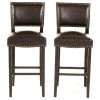 GDFStudio William Contemporary Bonded Leather Barstools, Set Of 2