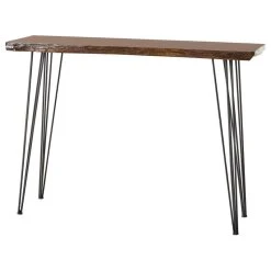 GDFStudio GDF Studio Aneissa Faux Live Edge Rectangular Bar Table, Natural/Black