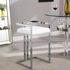 Meridian Furniture Ezra Counter Stool, Set Of 2, White Faux Leather, Chrome Base 12 Meridian Furniture Ezra Counter Stool, Set Of 2, White Faux Leather, Chrome Base -CHAMPRO shop ebb170e8027412a8 4379 w800 h800 b0 p0