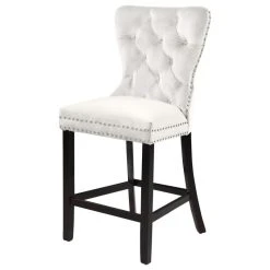 Meridian Furniture Nikki Velvet Stools, Set Of 2, Cream -CHAMPRO shop eca1151102741113 4026 w800 h800 b1 p0