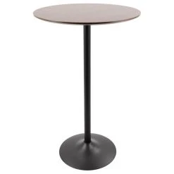 Lumisource Pebble Adjustable Bar/Counter Table, Walnut And Black