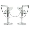 Leisuremod Napoli Plywood Bar/Counter Stool, Transparent Acrylic, Set Of 2