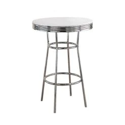 Home Furnishings Retro Soda Fountain Bar Table, White