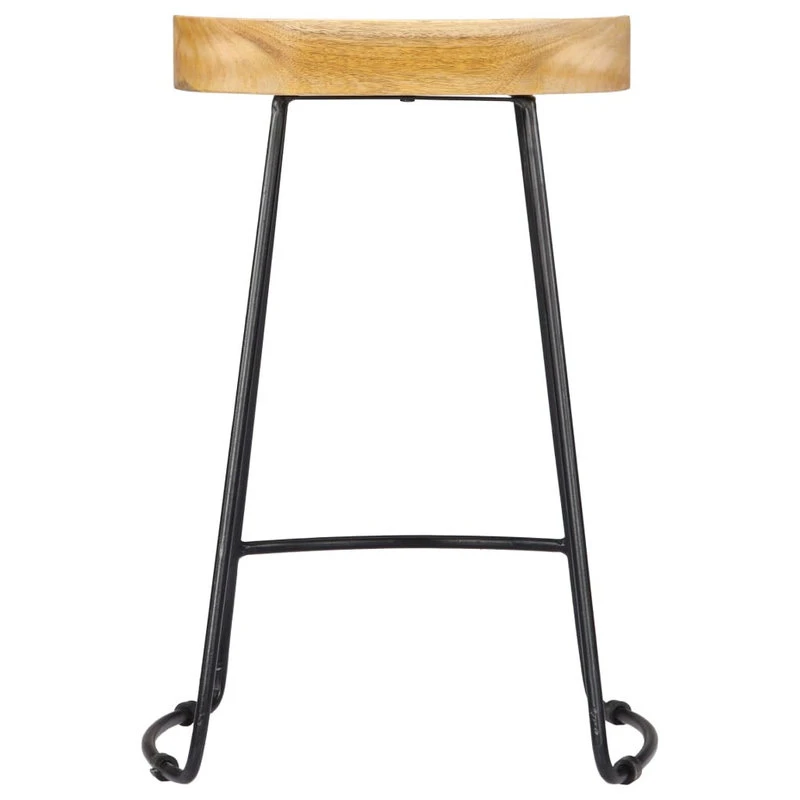Vida XL International B.V. VidaXL 2x Solid Mango Wood Gavin Bar Stools Dining Chairs Set Bistro Furniture 4 Vida XL International B.V. VidaXL 2x Solid Mango Wood Gavin Bar Stools Dining Chairs Set Bistro Furniture - Image 4